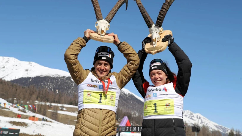 Sie waren die Schnellsten: Roman Furger und Nadja Kälin feiern ihren Sieg.