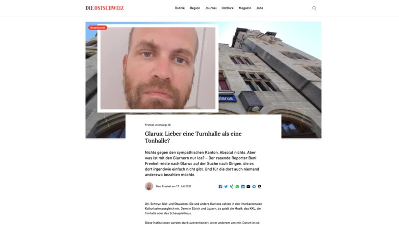 «Frenkel unterwegs»: Der Journalist Beni Frenkel will in seiner Online-Kolumne aus der Ostschweiz berichten und dabei kein Blatt vor den Mund nehmen.