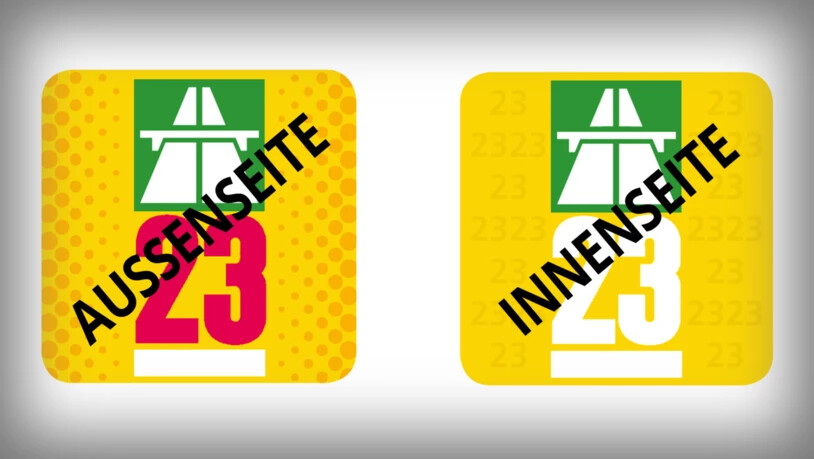 Wie die Sonne: Die neue Autobahnvignette 2023 ist gelb.