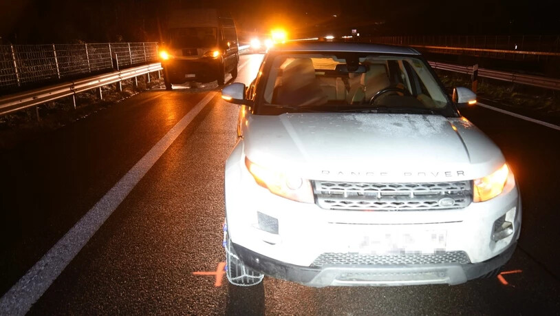 Schneeketten montiert: Auf der schneefreien Autobahn A13 ist es in der Nacht auf Donnerstag zu einer Kollision gekommen.