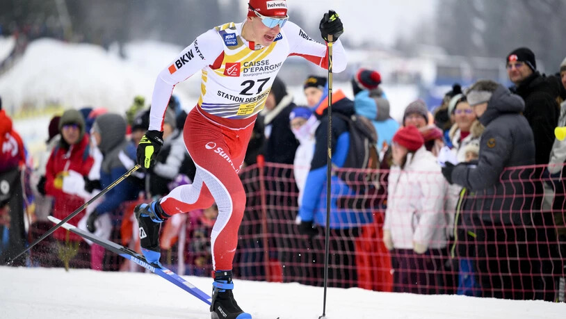 Schnell unterwegs: Im italienischen Toblach sichert sich Valerio Grond Rang 7 im Sprint.