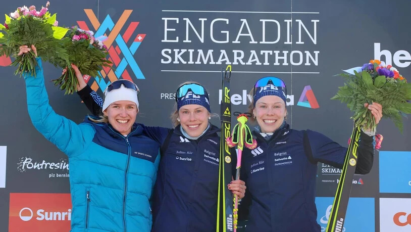 Neuer Streckenrekord: Die Scuolerin Carla Wohler gewinnt mit einer Zeit von 38 Minuten und 26,6 Sekunden für 17 Kilometer.