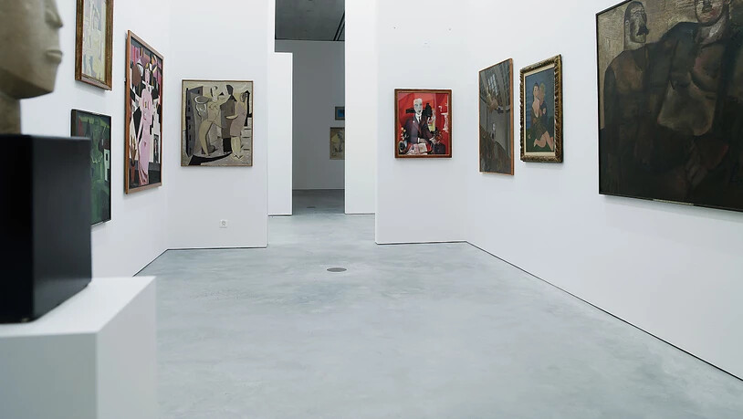 Lagerraum im Schaulager mit Werken des Belgischen Expressionismus (1923 bis 1931).