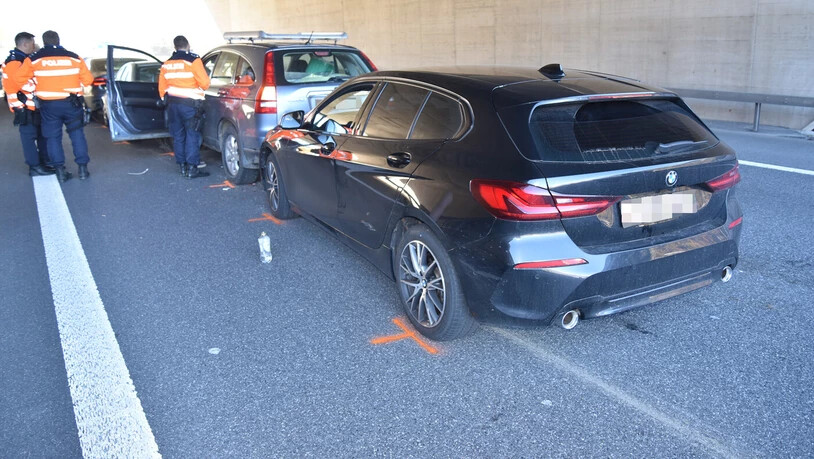 Auffahrkollision nach starkem Abbremsen: Auf der Autobahn A13 bei Trimmis kam es zu einem Verkehrsunfall zwischen vier Fahrzeugen.