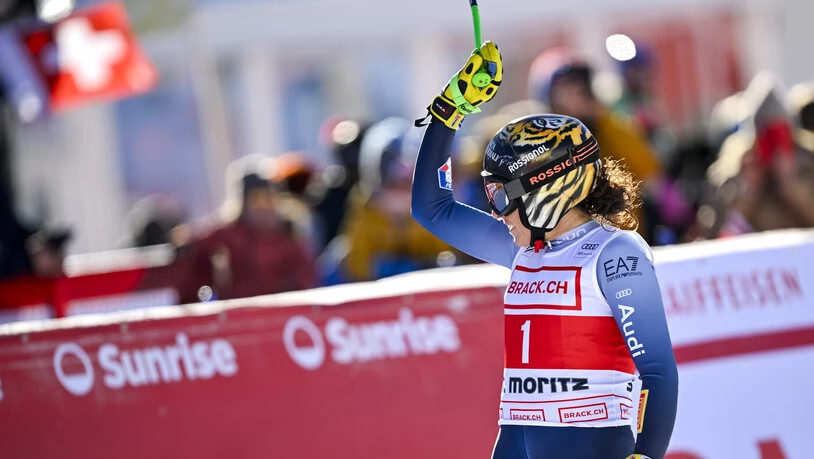 Mit Startnummer 1 auf Rang 3: Federica Brignone überzeugt in der Abfahrt von St. Moritz.
