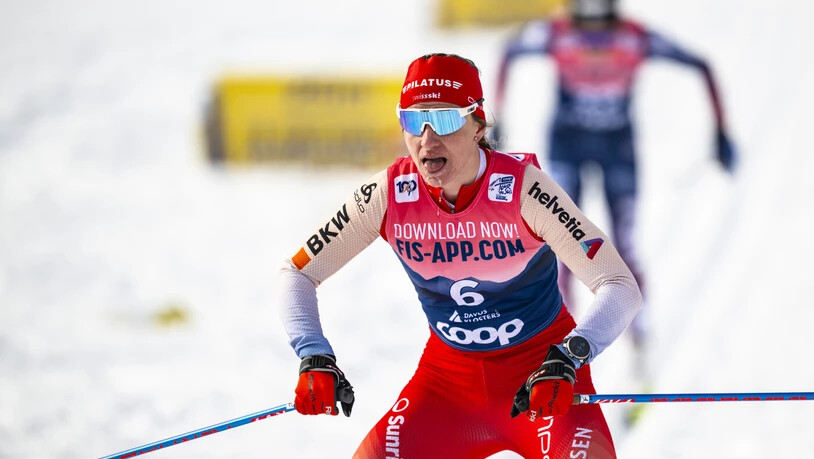 Ausgepowert: Nadine Fähndrich bremst im Ziel ab. 