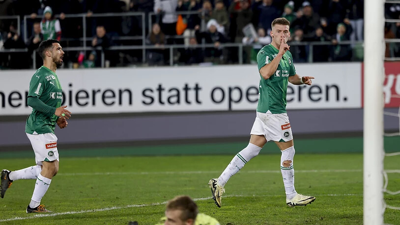 Christian Witzig nach dem verwandelten Penalty zum 1:0-Sieg des FC St. Gallen