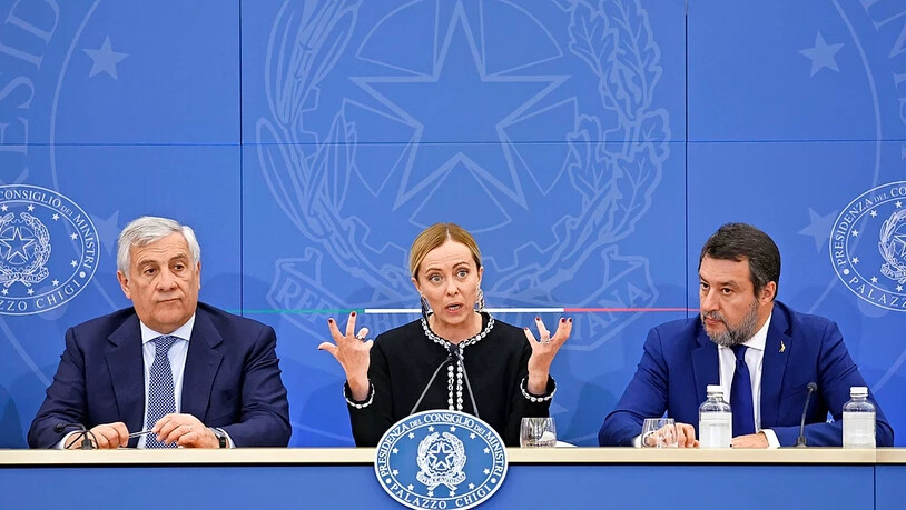 Vizepremiers auf Konfrontationskurs: Antonio Tajani (links) und Matteo Salvini machen Regierungschefin Giorgia Meloni das Regieren schwer.