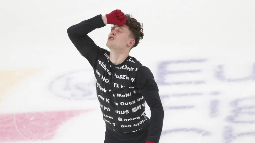 Dürfte mit seinem Kurzprogramm nicht ganz zufrieden sein: Lukas Britschgi an der EM in Tallinn