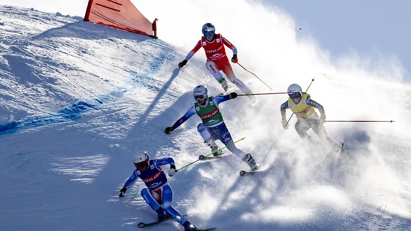 Die entscheidende Passage in Veysonnaz: Wer in dieser Kurve hoch bleibt, kann anschliessend viel Speed in die Flachpassage mitnehmen