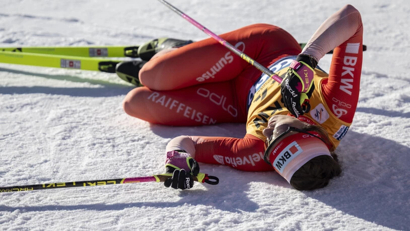 Erschöpft, aber am Ende als einzige Schweizerin am Sonntag in Davos komplett zufrieden: Anja Weber