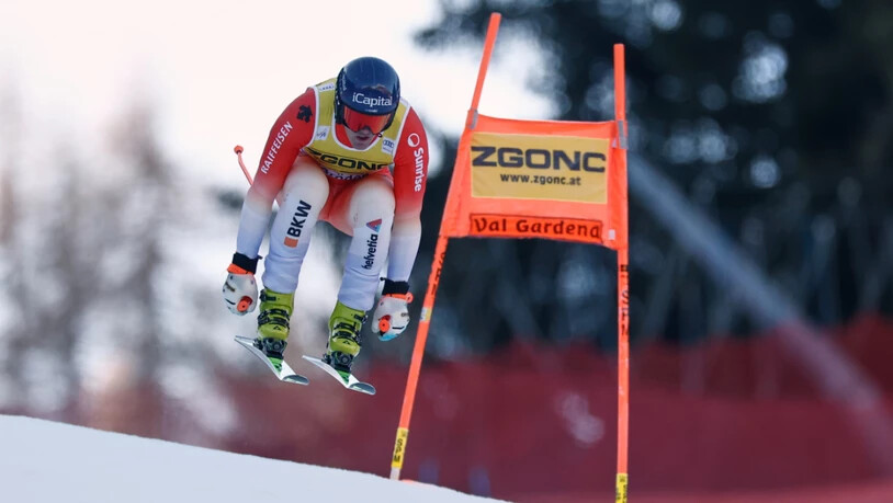 Stefan Rogentin im Super-G auf der Saslong unterwegs zu Rang 8