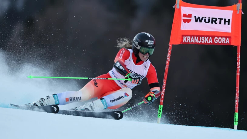 Camille Rast zeigt im 1. Lauf des Riesenslaloms von Kranjska Gora eine starke Leistung