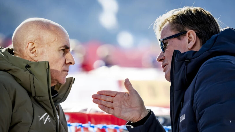 Urs Lehmann, der CEO der FIS, im Austausch mit FIS-Präsident Johan Eliasch