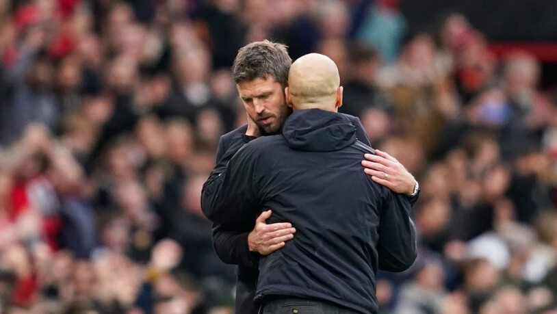 Pep Guardiola musste Michael Carrick zum Sieg gratulieren