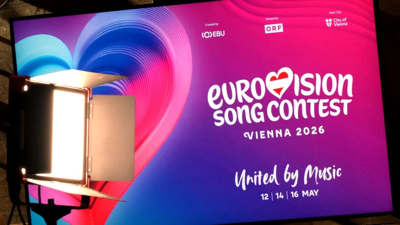 ARCHIV - Das Logo zum Eurovision Song Contest (ESC) - Vienna 2026 . Foto: Harald Schneider/APA/dpa