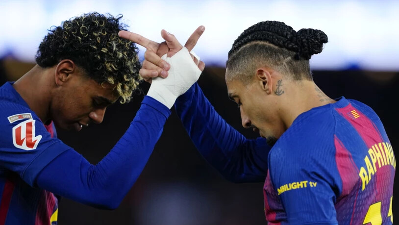Auf Lamine Yamal (links) und Raphinha ist beim FC Barcelona Verlass