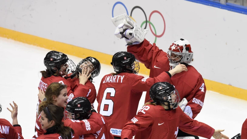 Der Moment, als die Schweizer Eishockeyanerinnen 2014 in Sotschi Olympia-Bronze auf sicher hatten