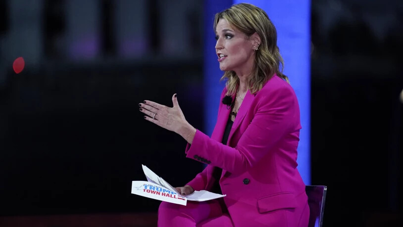 ARCHIV - Savannah Guthrie, Moderatorin des Fernsehsenders NBC, spricht während einer Sendung. Foto: Evan Vucci/AP/dpa