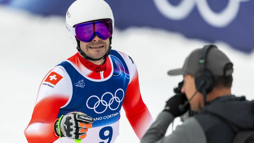 Zum Zähneknirschen: Thomas Tumler aus Samnaun zeigt im Olympia-Riesenslalom eine starke Leistung, als Vierter verpasst er eine Medaille äusserst knapp.