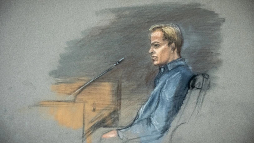 ARCHIV - Eine Gerichtszeichnung zeigt den Angeklagten Marius Borg Høiby am dritten Tag des Prozesses gegen ihn im Osloer Bezirksgericht. In Norwegen wird der Prozess gegen den ältesten Sohn von Kronprinzessin Mette-Marit fortgesetzt. Foto: Ane Hem/NTB…