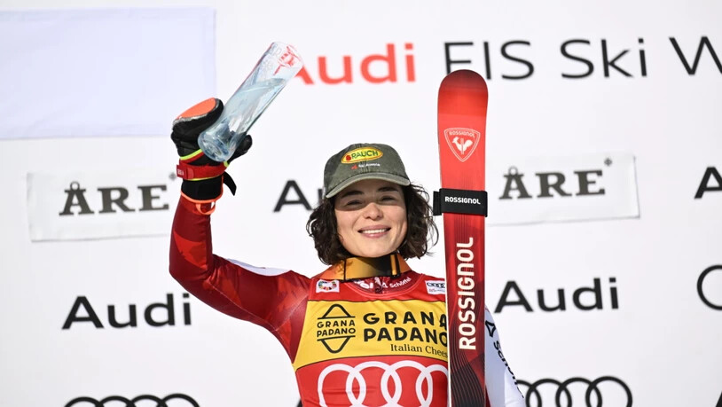 Mit ihrem fünften Riesenslalom-Saisonsieg stellt Julia Scheib den Gewinn der Kristallkugel auf höchst souveräne Art und Weise sicher