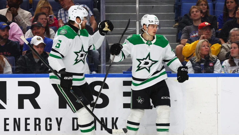 Mit grossen Ambitionen in die Playoffs: Lian Bichsel (links) und die Dallas Stars sind in Form