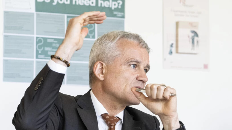 Bundesrat und Justizminister Beat Jans am Dienstag in Zürich bei einem Treffen mit Mitgliedern der Plateforme Traite, der Schweizer Plattform gegen Menschenhandel.