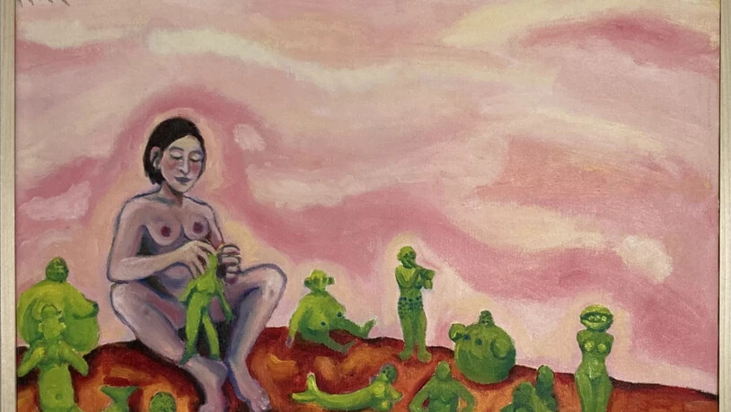 "Danke für die segensreiche Emanzipierung" heisst das Ölgemälde der Künstlerin Line Marquis aus Lausanne. Es ist ein Beitrag zur Ausstellung "Babel - Hochmut kommt vor dem Fall" im Centre Dürrenmatt. In der Ausstellung geht um den Hochmut des Menschen,…