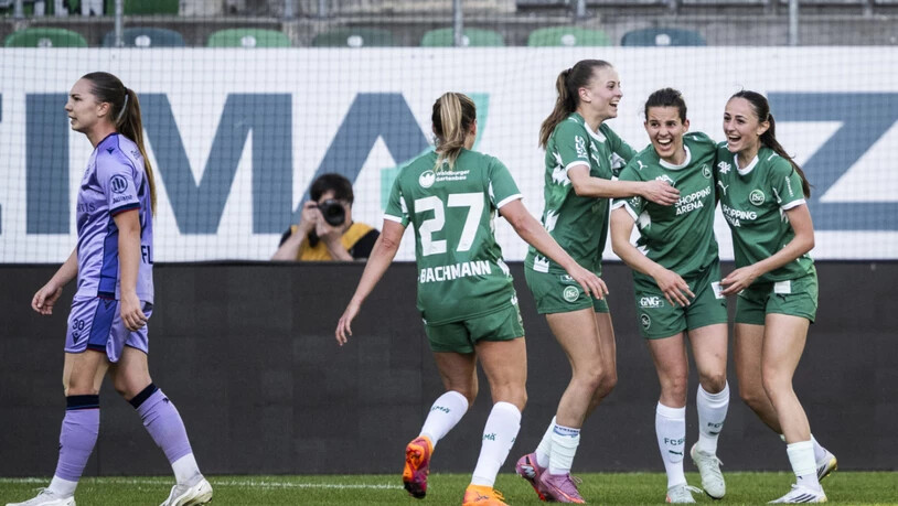 St. Galler Jubel nach dem Siegtreffer in der 63. Minute