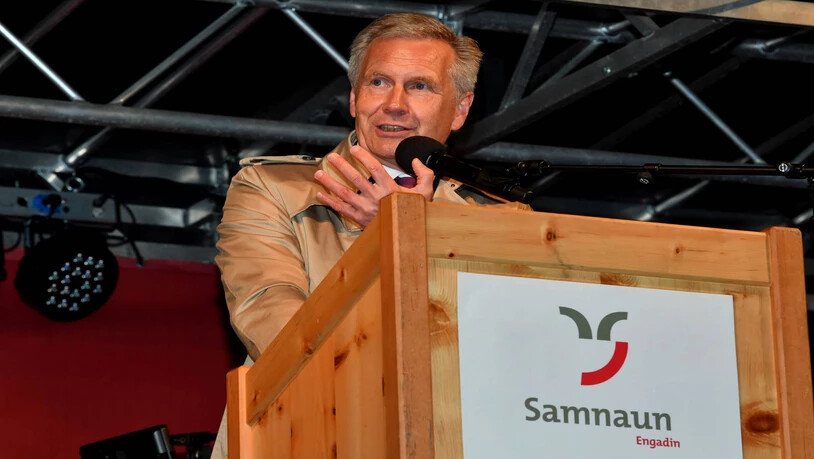 Christian Wulff bei seiner Rede in Samnaun.