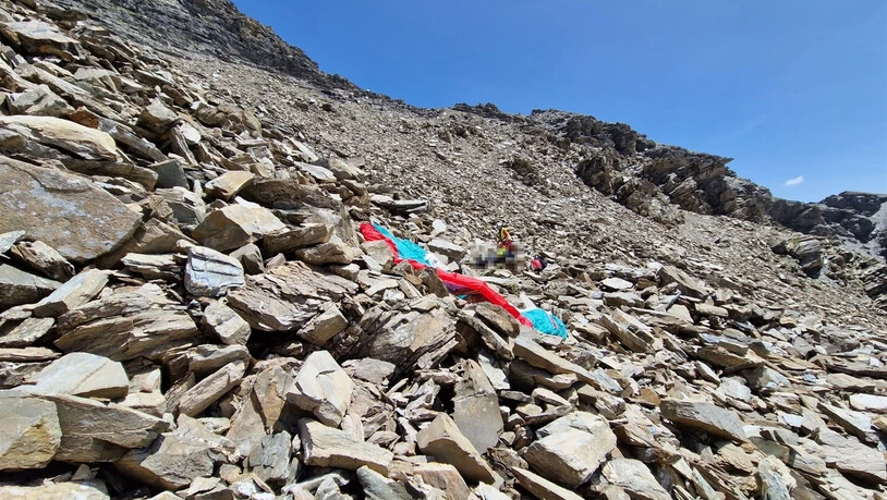 Steil abfallenden Bergflanke:Die Absturzstelle an der Südflanke des Muttler.