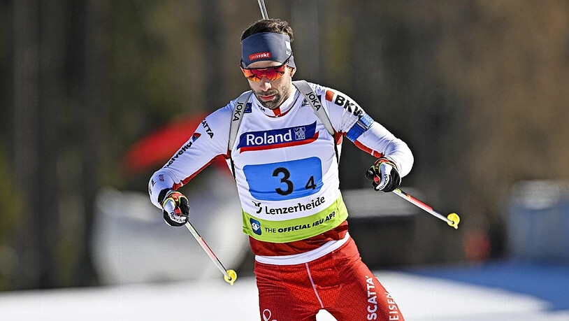 Kein Glück: Biathlet Serafin Wiestner bringt die EM-Medaille nicht ins Ziel. 
