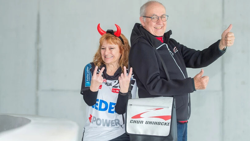 Renata Dominioni und Hans Schmocker: Die beiden Fans von Alligator Malans und Chur sind bereit für das Derby. 