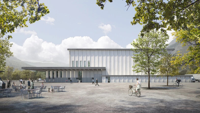 Zukunftsmusik: So soll die neue Stadthalle auf der Oberen Au aussehen.
