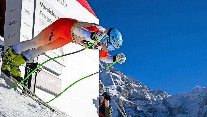 Erster Podestplatz: In Wengen fährt der nominierte Skirennfahrer Stefan Rogentin im Super-G als Zweiter aufs Podium.