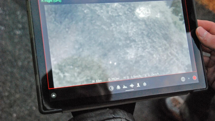 Erspäht: Mit der Wärmebildkamera können die Rehkitze in der Wiese erkannt werden.