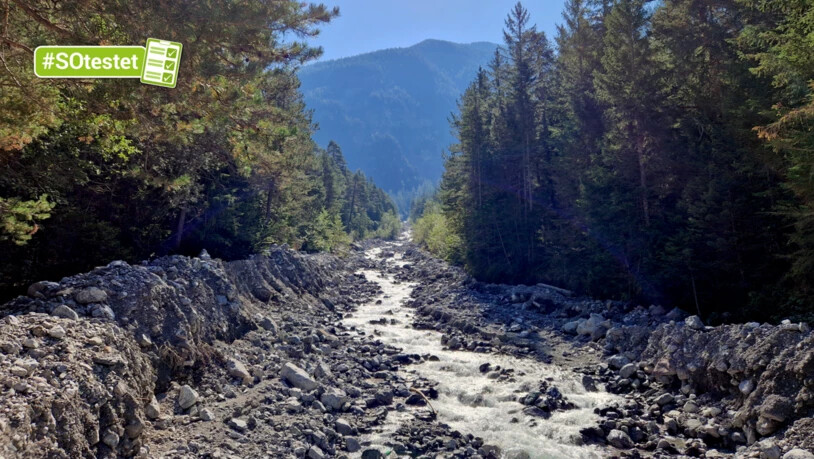Wasser im Zentrum: Der besondere Pfad thematisiert das Element Wasser im Albulatal – hier im Bild ein Blick auf die Albula.