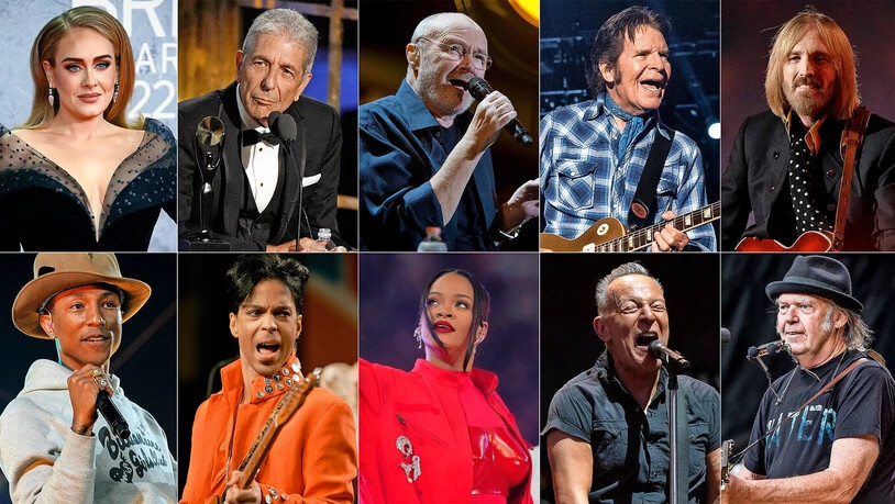 Eine kleine Auswahl von Musikern, die oder deren Nachkommen nichts mit Donald Trumps Wahlkampf zu tun haben wollen: Adele, Leonard Cohen, Phil Collins, John Fogerty, Tom Petty (oben von links), Pharrell Williams, Prince, Rihanna, Bruce Springsteen und Neil Young (unten von links). Eine kleine Auswahl von Musikern, die oder deren Nachkommen nichts mit Donald Trumps Wahlkampf zu tun haben wollen: Adele, Leonard Cohen, Phil Collins, John Fogerty, Tom Petty (oben von links), Pharrell Williams, Prince, Rihanna, Bruce Springsteen und Neil Young (unten von links).