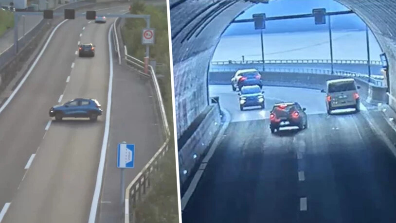 Diese Geisterfahrerin ist Ende Juli auf der Walenseeautobahn unterwegs: Zuerst wendet sie in der Notnische beim Mühletal, dann gibt es fast einen Frontalcrash.