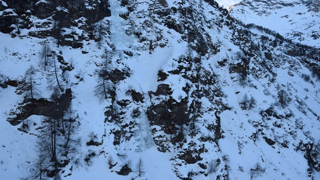 Der Eiskletterer verunglückte im Gebiet Lareit in Cavaglia bei Poschiavo.