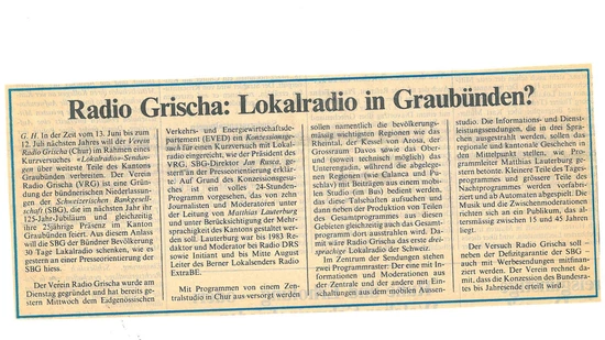 Dieser Artikel ist am 25. September 1986 in der «Bündner Zeitung» erschienen.