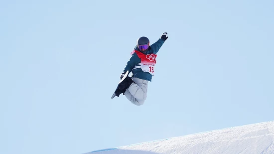 Stilsicher: Ariane Burri, im Bild im Olympischen Slopestyle-Wettkampf. (Archivbild)