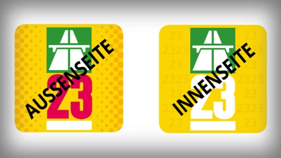 Wie die Sonne: Die neue Autobahnvignette 2023 ist gelb.
