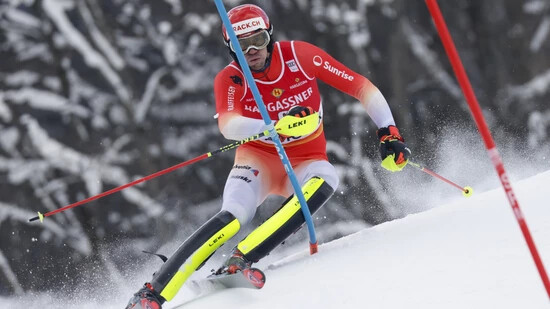 Ramon Zenhäusern findet sich auf dem Slalom-Hang von Chamonix gut zurecht