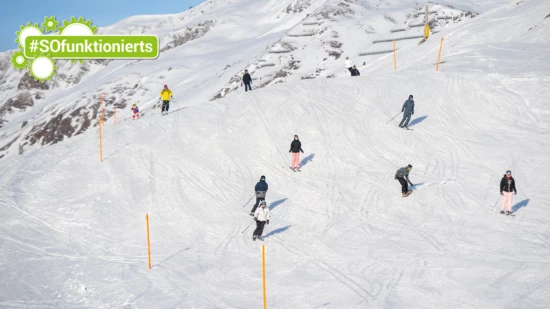 Eine angepasste Fahrgeschwindigkeit und eine gute körperliche Verfassung erhöhen die Sicherheit auf der Piste.