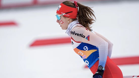 Die Schweizerinnen (hier Marina Kälin) egalisieren mit Rang 5 das beste Schweizer WM-Ergebnis in der Frauen-Staffel