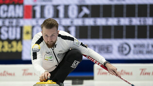 Der Schweizer Skip Yannick Schwaller im Halbfinal gegen Kanada