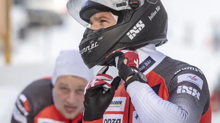 Michael Kuonen (vorne) und Marco Tanner verteidigen den Schweizer Meister Titel im Zweierbob erfolgreich