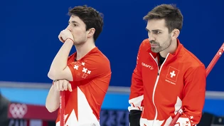 Das Olympia-Turnier ist für Skip Peter De Cruz (rechts) und Benoît Schwarz eine knifflige Sache